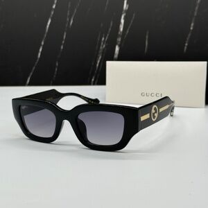 NEW GG1558SK 001 GUCCI BLACK GREY SQUARE WOMEN GUCCI SUNGLASSES